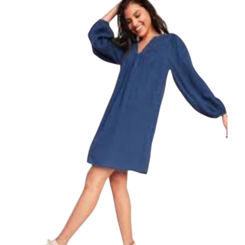 Old Navy‎ Blue Denim Chambray Shift Dress Size Medium